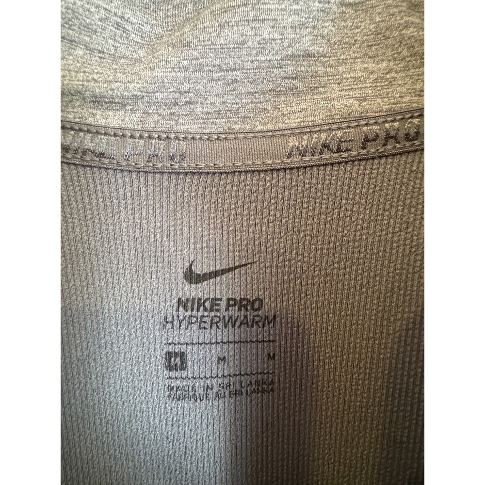 Nike Pro Hyperwarm Pullover 1/2 Zip Athletic Running Top Grey/Black Women's Med - Picture 3 of 8